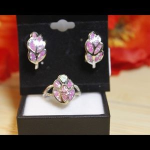 1 Set: Earrings for pierced ears; Ring: US Size 7